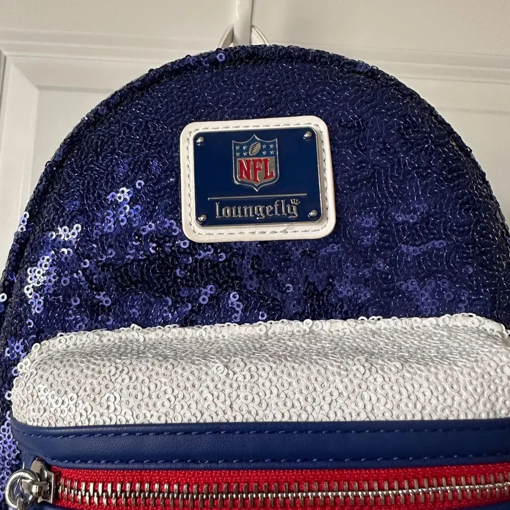 Loungefly NFL New York Giants Sequin Mini Backpack Blue
